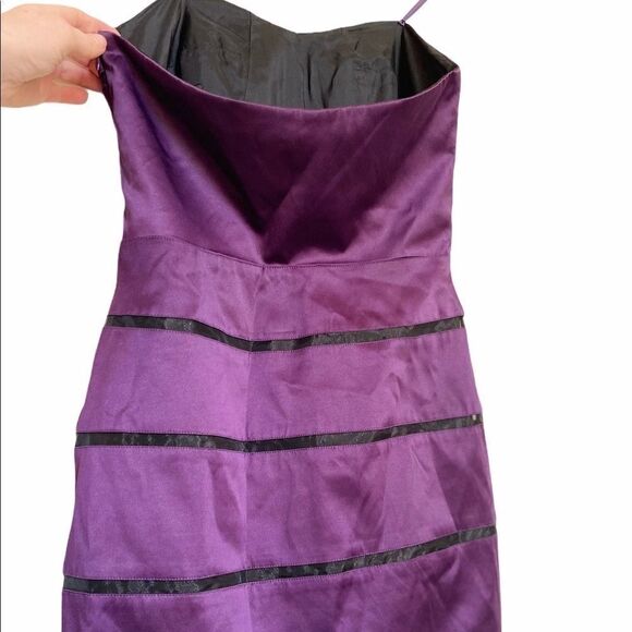 BCBGENERATION Strapless Purple Black Mini Dress 6 - Picture 4 of 5